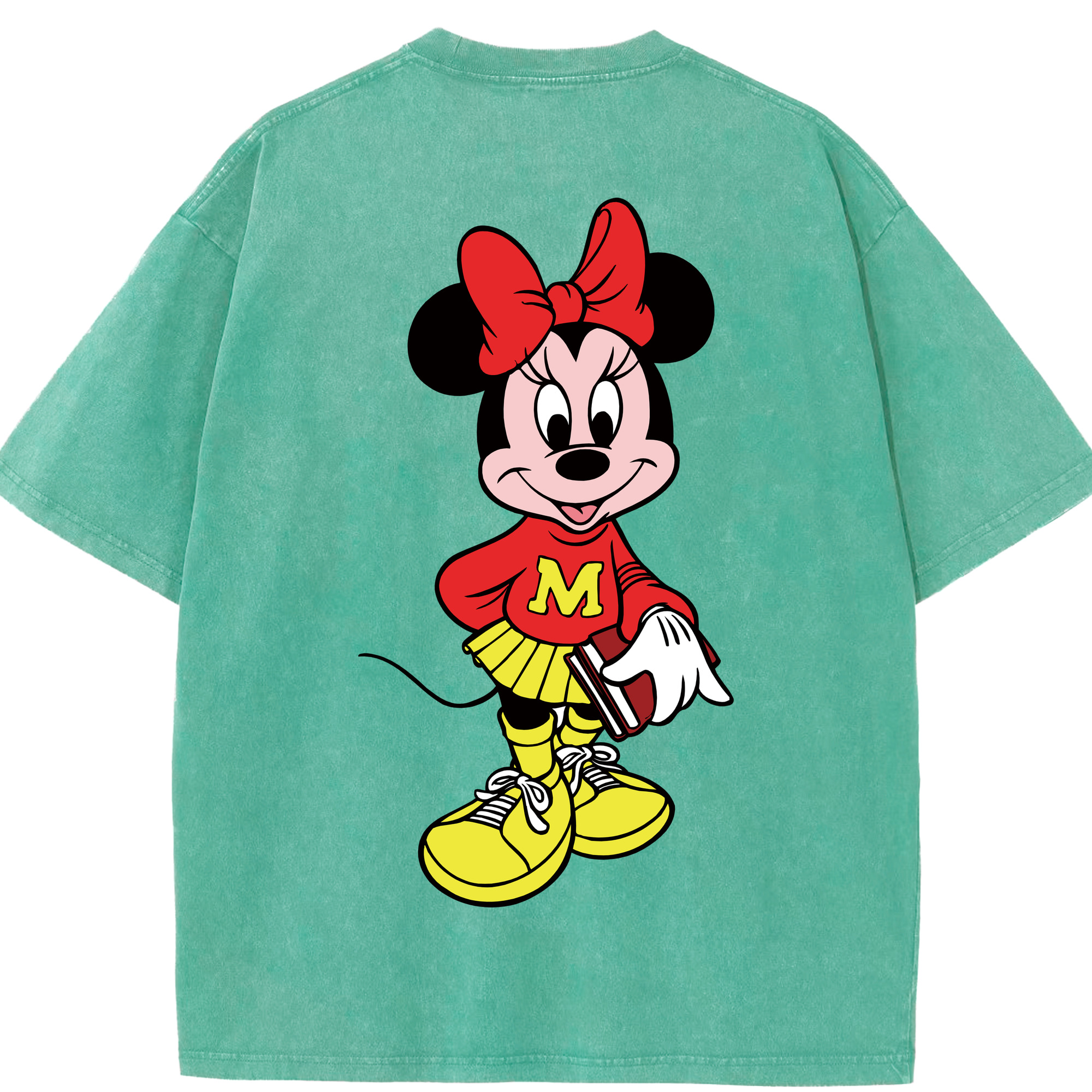 （画像用） ミッキーマウス Mickey Mouse 綿100% ヴィンテージ風 半袖Tシャツ（背面プリント）
